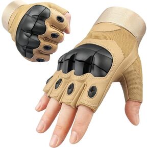 Motorcycle Gloves for Men Hard Knuckle Tactical Leather Glove, for Cycling Climbing Camping Workout Sports