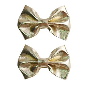 Baby Girls Glitter Hair Bow Clip Little Girls Gold Silver Hair Bow Hair Clip Bronzing Metallic Hairpin Barrette Hair Accessories for Kids Toddler ZFJ63 (Gold Bowknot)
