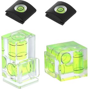 PATIKIL Camera Level Hot Shoe Cover Set, 2 Pcs 1 Axis Universal Level Hot Shoes Cover with 2 Axis Bubble Level and 3 Axis Bubble Level for Nikon for Fujifilm for Pentax