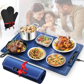 Food Warming Mats for Countertop,Warming Mat for Food,Electric Warming Tray for Buffets Parties,Silicone Heating Mat for Food Portable Food Warmer for Home Kitchen Gift Daily Use Travel