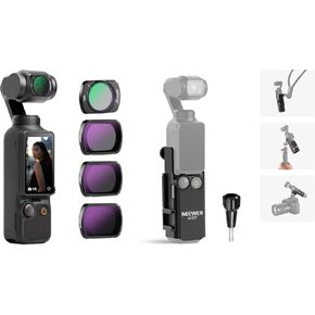 NEEWER HD CPL ND16 ND64 ND256 Filter Kit Compatible with DJI OSMO Pocket 3 Creator Combo Accessories Magnetic Action Camera Neutral Density Polarising Filter,Pocket 3 Extension Mount Adapter Included