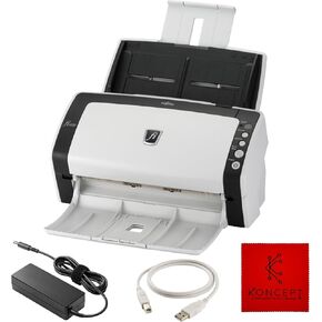Fujitsu FI-6130 Document Scanner Bundle ADF - 1 Year Warranty - Duplex Sheet-Fed Document Scanner with 24V, USB 2.0 Cable & Microfiber Cleaning Cloth (Renewed)