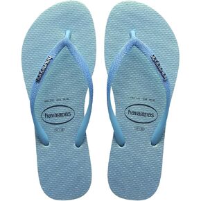 Havaianas for Women - Slim Glitter Iridescent Flip Flops - Lavender Blue - 9/10