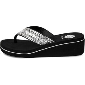 Yellow Box Women's Sunvale Wedge Sandal, Round Toe, Medium-High 2 Inch Heel, 0.75 Inch Platform Comfortable Flip-Flop