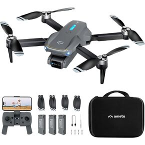 Ameta Drones with Camera for Adults 4k UHD, S20 Lite Brushless Motor FPV Foldable RC Drones for Adults Kids Beginners with 54 Mins Long Flight, Altitude Hold, Headless Mode, Circle Fly, 360° Flips
