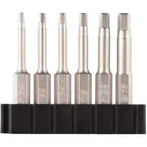 Fix It Sticks 2-Inch Bit Pack - 6Pcs, Multi-Purpose Durable Nickel Finished Gunsmith Screwdriver Bit Set, Compatible with 1/4" Drivers, Holder Included - SAE Hex (FIS2BSBP)