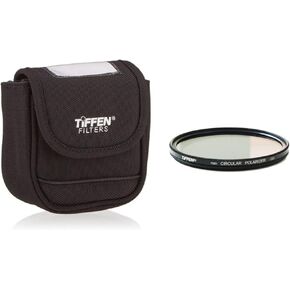 Tiffen 77mm Circular Polarizer with Large Belt Style Filter Pouch for Filters 62mm to 82mm