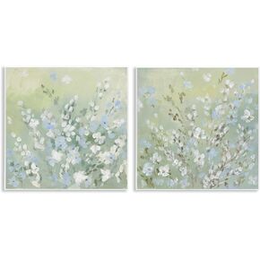 Stupell Industries Wispy Willows Blooms 2 pc Wall Plaque Art Set Design by Lanie Loreth, 12 x 12