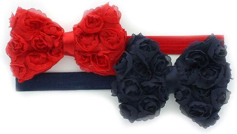 My Lello Girls Fabric Rose Bow Headbands 2 Pack in Kuwait