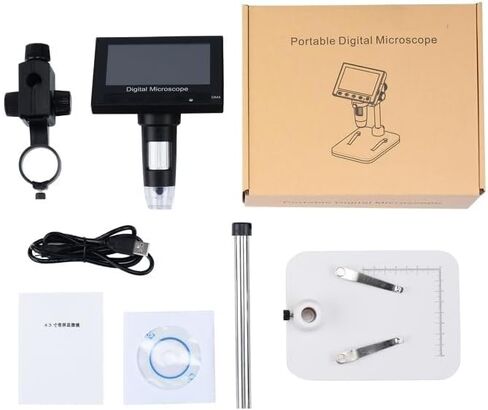 USB Battery Digital Microscope 1000X Electronic Microscopes 4.3 Inch Screen with Adjustable Stand（High Definition in Kuwait