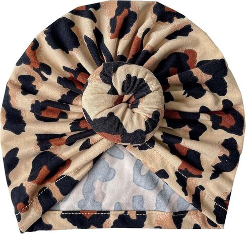 أقواس القبعات القبعات الفتيات عملة العملة الرضع Leopard Heardress ، Toddler Torban Cap يلف إكسسوارات الشعر النمر. (MZ10) in Kuwait