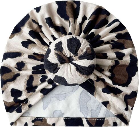 Bows Baby Hats Girls Turban Knot Infant Leopard Headdress,Toddler Turban Cap Wraps Hat Leopard Hair Accessories.(MZ10) in Saudi Arabia