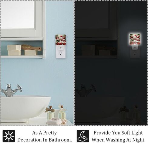 NEWzone Red Fire Truck Night Light Plug into Wall with Dusk to Dawn Light Sensors, Warm Nightlights for Bedroom, Bathroom, Hallway, Kitchen, Gifts Ideal for Girls Boys in Saudi Arabia