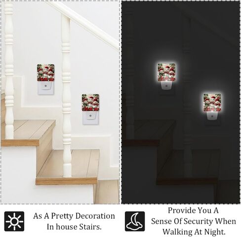 NEWzone Red Fire Truck Night Light Plug into Wall with Dusk to Dawn Light Sensors, Warm Nightlights for Bedroom, Bathroom, Hallway, Kitchen, Gifts Ideal for Girls Boys in Saudi Arabia