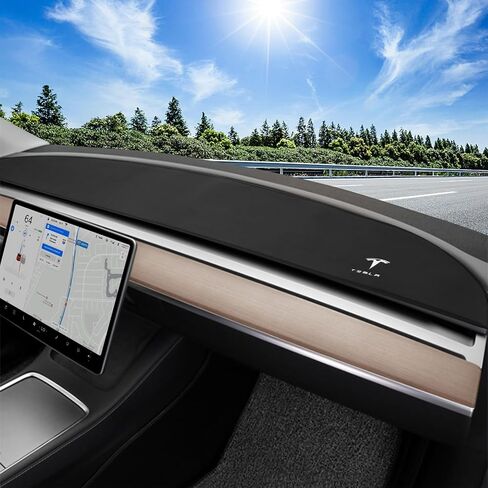Tesla Dashboard Cover for Model 3 Model Y 2017-2023, Flannel Dash Cover with Silicone Anti-Slip, Tesla Accessories Interior for Model 3/Y 2017-2020 2021 2022 2023 in Saudi Arabia