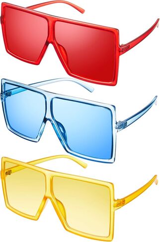 Frienda 3 Piece Oversized Square Sunglasses Flat Top Fashion Shades Oversize Sunglasses in Saudi Arabia