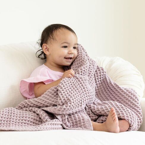 Bella Tunno Waffle Baby Blankets – Breathable, Lightweight, and Soft Boy and Baby Girl Blankets, Waffle Knit Throw Nursery Must Haves, Oeko-TEX Certified (Rain) in Saudi Arabia
