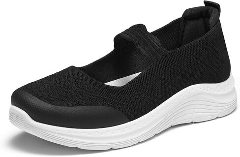 Mary Jane Flats Comfortable Lightweight Walking Shoes Breathable Non Slip Dressy Casual Knit Flats for Women in Saudi Arabia