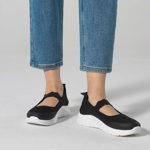 Mary Jane Flats Comfortable Lightweight Walking Shoes Breathable Non Slip Dressy Casual Knit Flats for Women in Saudi Arabia
