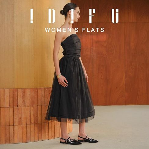 IDIFU Slingback Flats for Women Closed Pointed Toe Strappy Buckle Dress Shoes Wedding Prom Bridal Work Office Casual Formal Ladies Flats Comfortable Fashion Trendy Dressy Crisscross Flat Shoes in Saudi Arabia