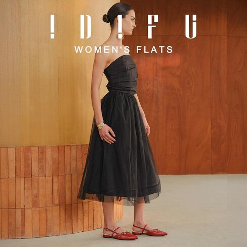 IDIFU Slingback Flats for Women Closed Pointed Toe Strappy Buckle Dress Shoes Wedding Prom Bridal Work Office Casual Formal Ladies Flats Comfortable Fashion Trendy Dressy Crisscross Flat Shoes in Saudi Arabia