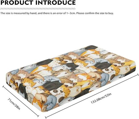 Colorful Cats Fitted Crib Sheet for Boys Girls Cute Animal Kittens Baby Sheet for Standard Crib and Toddler Cartoon Cat Nursery Bed Mattress Sheets 28"x52" in Kuwait