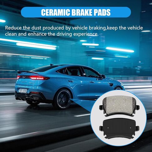 Automotive Replacement Rear Brake Pads Fit Chrysler 200/Sebring,Dodge Avenger/Caliber,Jeep Compass/Patriot,Mitsubishi Lancer/Outlander,Ceramic Disc Brake Pads for Car Rear Rotors (HZ1037) in Kuwait