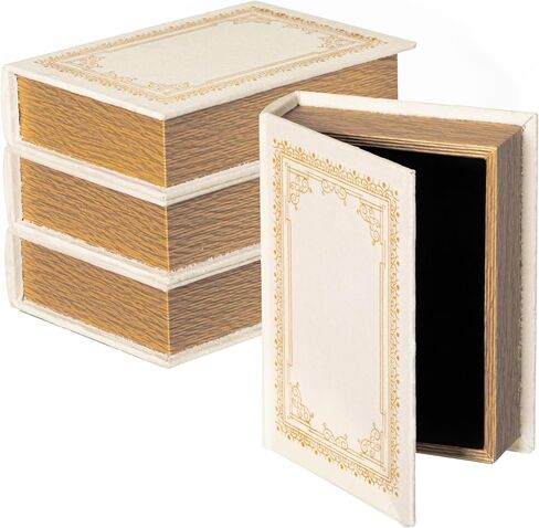 Vintiquewise Set of 4 Vintage Book Design Decorative Boxes – Wedding Card Boxes, Keepsake Boxes, Craft Storage, Jewelry Organizers, Safe Boxes, Table Decor, or Simply as Decorative Storage, Green in Kuwait