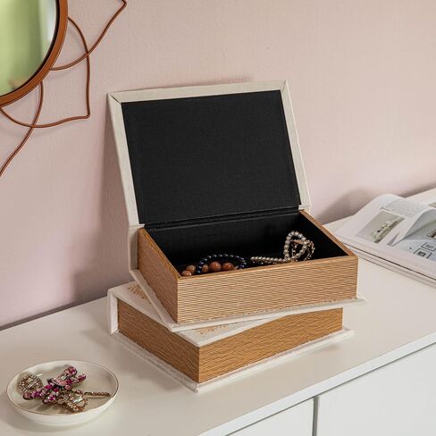 Vintiquewise Set of 4 Vintage Book Design Decorative Boxes – Wedding Card Boxes, Keepsake Boxes, Craft Storage, Jewelry Organizers, Safe Boxes, Table Decor, or Simply as Decorative Storage, Green in Kuwait