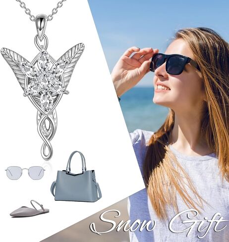 POPLYKE Sterling Silver Arwen Evenstar Necklace for Mom Girls Wife Girlfriend Birthday Valentines Day in Saudi Arabia