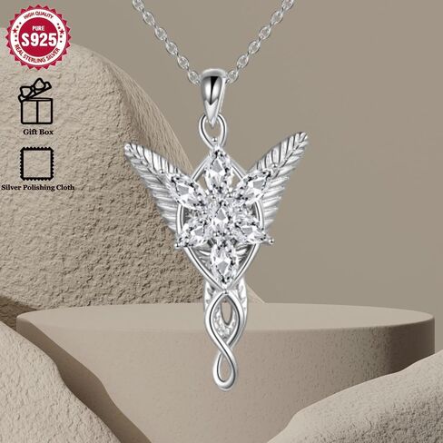 POPLYKE Sterling Silver Arwen Evenstar Necklace for Mom Girls Wife Girlfriend Birthday Valentines Day in Saudi Arabia