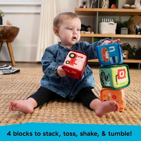 Baby Einstein Alpha Stacks Soft Blocks, Multisensory and Lightweight, Ages 3 Months and Up in Saudi Arabia