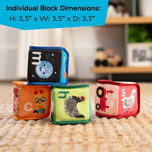 Baby Einstein Alpha Stacks Soft Blocks, Multisensory and Lightweight, Ages 3 Months and Up in Saudi Arabia