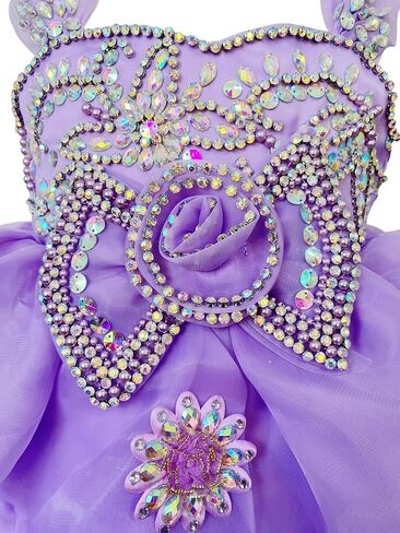 Baby Girl Pageant Dress Handmade Beaded Dresses Toddler Pageant Girl's Princess Dress in Saudi Arabia