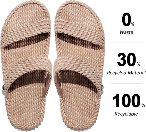 LAVAU Slide Sandals for Women, Slip-On Waterproof Slippers with Two Strap for Beach/Pool/Shower/Outdoor, Recyclable in Kuwait