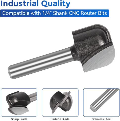 1/4 "شانك وعاء ودرج التوجه CNC بت ، قطر القطع 3/4 بوصة مع طرف كربيد لقطعة طحن آلة التوجيه الخشبية in Kuwait