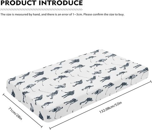 Ice Hockey Fitted Crib Sheet for Boys Girls Sports Event Hockey Player Baby Sheet for Standard Crib and Toddler Winter Sport Nursery Bed Mattress Sheets 28"x52" in Saudi Arabia