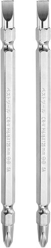 HARFINGTON 2pcs Magnetic Double Ended Screwdriver Bit 6mm PH2/SL6 6"/150mm 1/4" Hex Shank CR-V Steel Phillips Cross Slotted Flat Screw Driver Bit for Power Screwdriver Impact Drill Tool in Kuwait
