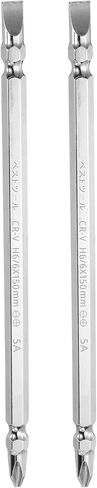 HARFINGTON 2pcs Magnetic Double Ended Screwdriver Bit 6mm PH2/SL6 6"/150mm 1/4" Hex Shank CR-V Steel Phillips Cross Slotted Flat Screw Driver Bit for Power Screwdriver Impact Drill Tool in Kuwait