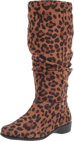 AmeriMark Women's Faux-Suede Adina Wide-Calf Boots - Comfortable, Stylish, Durable, Side Zipper, Excellent Traction in Kuwait