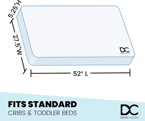 Delta Children Summer Breeze Mattress - Breathable Baby Crib & Toddler Mattress with Cloud Core + Delta Children Fitted Crib Sheets for Girls and Boys (Pack of 2), Safari Friends (Bundle) in Saudi Arabia