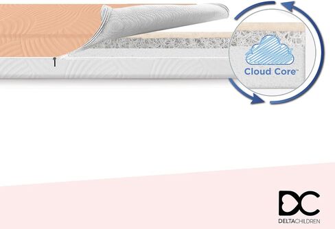 Delta Children Summer Breeze Mattress - Breathable Baby Crib & Toddler Mattress with Cloud Core + Delta Children Fitted Crib Sheets for Girls and Boys (Pack of 2), Safari Friends (Bundle) in Saudi Arabia