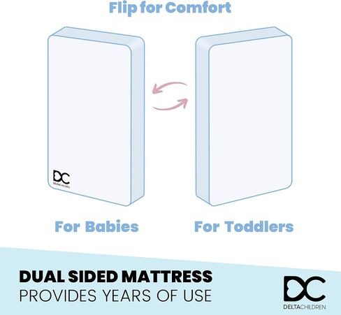 Delta Children Summer Breeze Mattress - Breathable Baby Crib & Toddler Mattress with Cloud Core + Delta Children Fitted Crib Sheets for Girls and Boys (Pack of 2), Safari Friends (Bundle) in Saudi Arabia