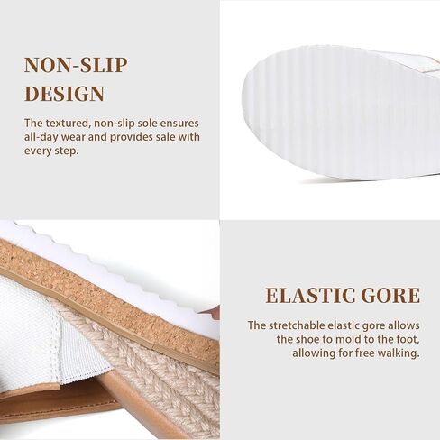 mikarka Slip On Wedge Sandals for Women, Open Toe Resort Platform Sandals Comfortable Beach Sandals Slide Espadrilles Wedges Dressy Summer Sandals Mules in Saudi Arabia