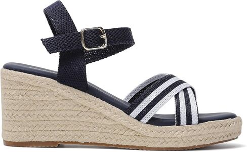 Tilocow espadrilles أسافين للنساء متماسكة الكعب المفتوح اصبع القدم في الكاحل صندل الشاطئ in Kuwait