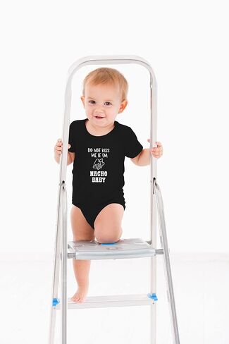 AW Fashions Do Not Kiss Me If I'm Nacho Baby Baby Bodysuit Funny Adorable Romper Cute Newborn Outfit Boys in Kuwait