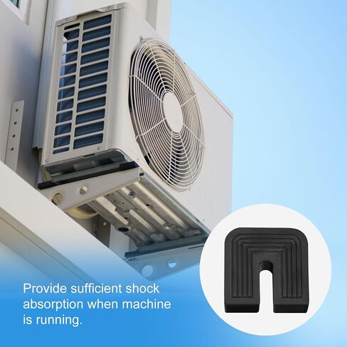 uxcell 8 Pcs 2.05x1.97x0.39 Inch Rubber Isolator Pad, U-Shaped Air Conditioner Shock Pad, Anti Vibration Pads for Air Conditioner Outdoor Condenser Unit in Saudi Arabia