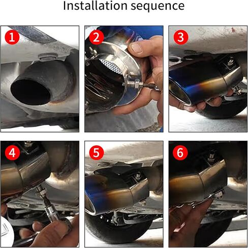 2Pcs Universal Dual Exhaust Tip - 2.5 inch Inlet, Adjustable for 2.5-3 inch OD Pipes, Curved Muffler Tip for Car Modification(Blue) in Kuwait