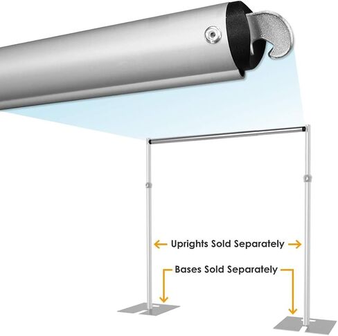 Portable Pipe and Drape Heavy Duty Backdrop Stand, ADJ Metal Frame and Heavy Metal Base for Wedding, Birthday Party, Photography Backdrop(Tall-12FT & 2*CrossBar-12FT & Hangers) in Kuwait