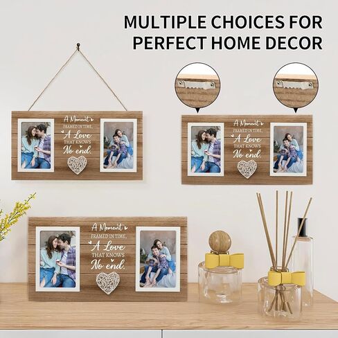 Wedding Gifts, Bride to Be Gifts for Her, Wedding Gifts for Bride- Double 4x6 Pictures Frame- Bridal Shower Gift for Bride, 8.3 x 15.7 Inch Picture Frame in Saudi Arabia
